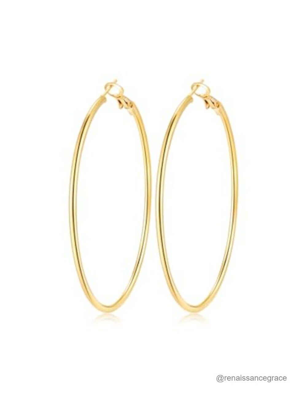 Hypoallergenic Thin Big Hoop Earrings Stainless Steel